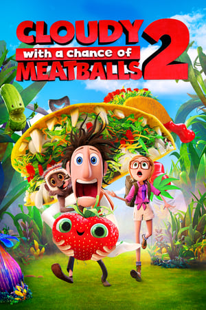 Cloudy with a Chance of Meatballs 2 2013 Hindi Dual Audio Movie 720p Hevc [450MB] Movie Poster